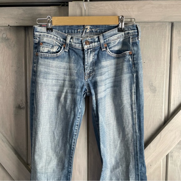 Anthropologie‎ 7 For All Mankind Medium Wash Denim Jeans Bootcut size 28 - Picture 6 of 11